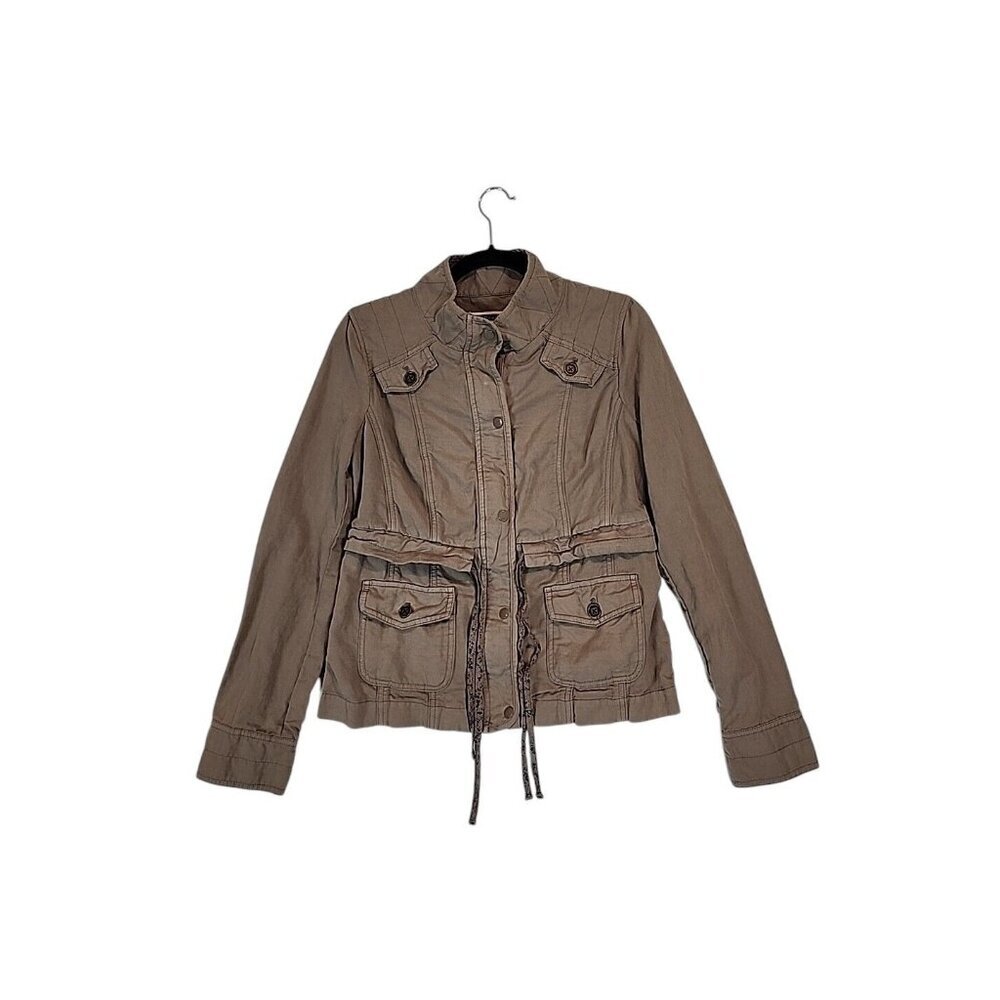 Anthropologie Daughters Of Liberation Adirondack Jacket Utility Linen Blend sz 6